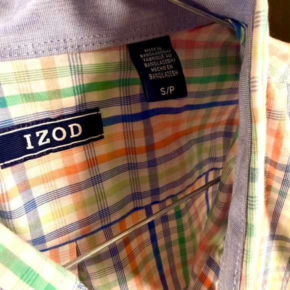 Izod Men's Pastel Plaid Button Down Shirt - Picture 3 of 5